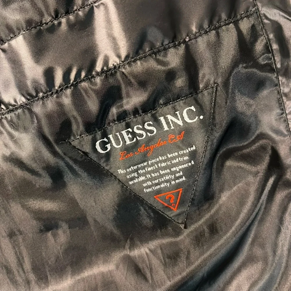 GUESS Womens Quilted Puffer Long Real Down‎ Winter Jacket Coat Black Large